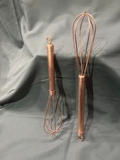 Set of 2 Handmade All-Copper Whisks – 12” & 8” | Heavy Gauge | Kitchen & Gift picture