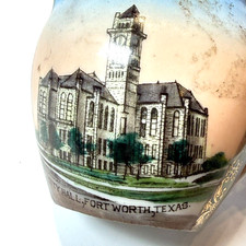 FORT WORTH City Hall  TX TEXAS ANTIQUE Souvenir CHINA TRINKET CREAMER picture