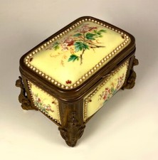 Antique French Kiln-fired Enamel Jewelry Box, Casket in Sevres or Bresse Enamel picture