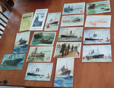 17 Pc Lot Antique 1900-1907 RED STAR LINE ship postcards & Time table Schedule picture