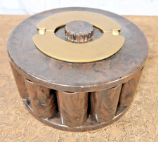 VINTAGE BAKELITE AMBER BUTTERSCOTCH POKER CHIP HOLDER WITH CHIPS picture