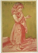 Little Peasant Girl Boston Providence Clothing Westminster St Rhode Island Card picture