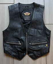 harley davidson an American legend red rose black leather women's vest CA 03402 picture
