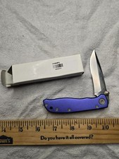 Hard Hat Knives HH840PU Clark Sharp Stainless Steel Blue Handle Knife w/ Box picture