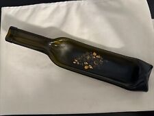 Brown Glass Melted Flat Wine Bottle Spoon Rest Cheese N Cracker Server picture