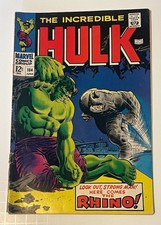 Vintage 1968 The Incredible Hulk #104 Marvel Rhino Silver Age 12 Cent Cover picture