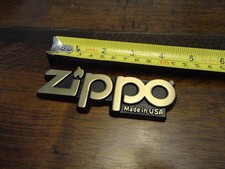 BRASS ZIPPO PAPERWEIGHT GIVEN OUT AT 2000 SWAP MEET MINT IN BOX picture