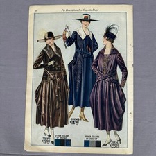 1917 Bellas Hess Fashion Catalog Pages Lot 10 Antique Womens Dresses Clothing picture