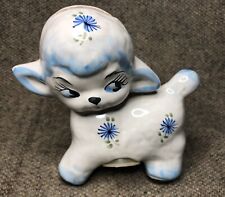 CUTE VINTAGE HAND PAINTED CERAMIC POTTERY LAMB BANK FIGURINE ITALY FLOWERS picture