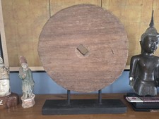 19th Century Bhutanese Fossilized Ox Cart Wheel – Rare & Museum-Worthy picture