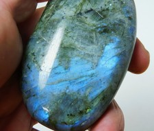 Labradorite Hand Holder Free form Oval From Madagascar Color flash picture