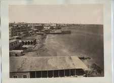 Alexandria Port Neuf Egypt Coastline Waterfront Cityscape c1870s VTG Photo picture