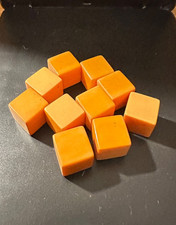 CATALIN 10 CUBES Orange 15mm square  by Bakelite Vintage 44g picture