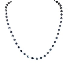 Black Diamond Beads Chain Necklace, 925 Silver, VIDEO.4 mm Certified picture