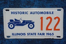 1965 Illinois HISTORIC AUTO License Plate - State Fair # 122 picture