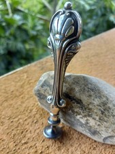 Antique Hallmarked English Silver Repousse Custom Tobacco Pipe Tamper picture
