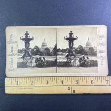 U.S. Congressional Gardens Washington D.C. Stereoview W. M. Chase 1880s Capitol picture