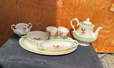 Vernon Kilns RFD Rooster Weathervane Teapot, sugar bowl w/o lid, serving dishes picture