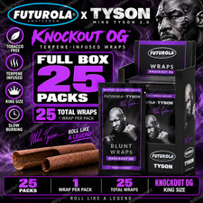 Futurola x Tyson 2.0 Knockout OG Tobacco-Free Wraps Full Box 25 Packs picture