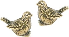 2pcs Retro Brass Sparrow Statue, Elegant Bird Figurines for Home and Office picture