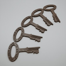 Folger Adam Joliet Cast Iron Jailhouse Keys — Set of 5 picture