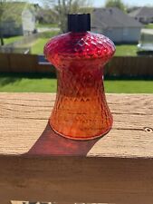 Vtg Votive Cup Candle Holder Glass Peg Red Orange Honeycomb 5 1/4