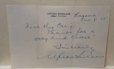 UPTON SINCLAIR - AUTOGRAPH LETTER SIGNED 1956 With COA picture