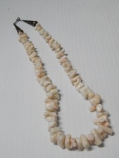 VINTAGE PAWN NAVAJO INDIAN STERLING SILVER + RARE WHITE CORAL NECKLACE picture