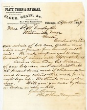 1869 Chicago IL Grain Letter Chicago & North-Western Passenger Depot Signed picture
