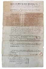 Antique 1828 Indenture Dartmouth Bristol County MA Sale by Single Woman picture