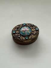 Antique Compact - Jeweled & Filigree - French - 1900 picture