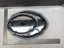 Set of 2 Matching Vintage Shelton Ware Chrome Decorative Serving Tray N.Y.C. picture