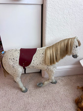 American Girl Spotted Horse Figurine with Saddle, Blond Mane & Tail, Plastic picture
