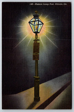 Linen Historic Lamp Post Atlanta GA Whitehall Alabama Eternal Flame c1940s picture