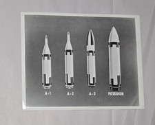 Vintage Polaris A-1 A-2 A-3 Poseidon Missile Comparison Chart Navy Press Photo  picture
