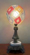 L&L WMC Lamp 1967 Diamond Pattern Globe Table Lamp RARE picture