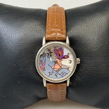 RARE Disney Eeyore Butterfly Watch Seiko 24mm Leather Band GUC picture
