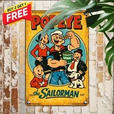 Classic Sailor Cartoon Character Vintage Metal Tin Sign Decor 8x12 picture
