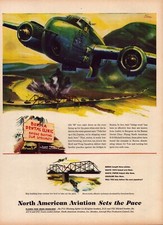 1945 North American Aviation Print Ad WWII Bombs Battle Burma War Bonds picture