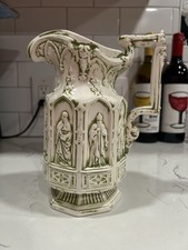 1973 APOSTLES Jug Pitcher Stoneware Green White Charles Meigh Design Vintage picture