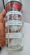 Glass Cocktail Drink Mixer Shaker With 12 Recipes Chrome Lid Large MCM Vintage picture