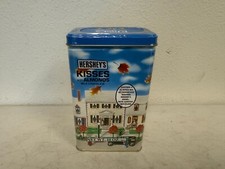 Hershey's Kisses With Almonds Milk Chocolate Blue Fall Tin 14oz picture
