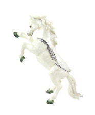 Brave Lipizzan Horse Hinged Trinket / Jewelry Box Pewter Bejeweled Kingspoint  picture