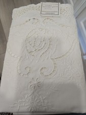 VTG White Embroidered Cutwork King Pillow Cases 20”x 40