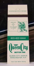 Rare Vintage Matchbook Cover K2 Manchester New Hampshire Queen Hearts Card Inn picture