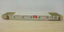 Vintage Lufkin No. 066D Red End Engineers 6ft Folding Wood Ruler Brass Joints EX picture