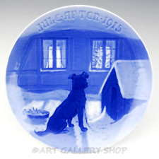 Bing & Grondahl B&G Denmark 1915 ANNUAL CHRISTMAS PLATE WATCH DOG & SNOW picture