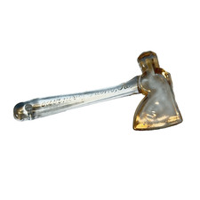 PALM PA Antique DEPRESSION VICTORIAN GOLD Glass Souvenir RARE TRINKET AXE picture
