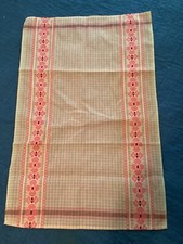 VINTAGE Kitchen Towel Pink & White Gingham Floral Ends  Golden Crown NOS 70’s picture