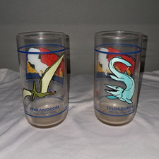 Pepsi Monster Marsh Promo Drinking Glasses Set of 2 Pteranodon & Tylosaurus picture